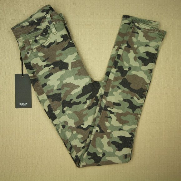Hudson Barbara High Waist Super Skinny Ankle Jeans Women's Sz 24 Camouflage NWT - Picture 2 of 12